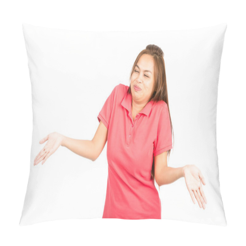 Personality  Laughing Asian Woman Shrugging Shoulders Pillow Covers