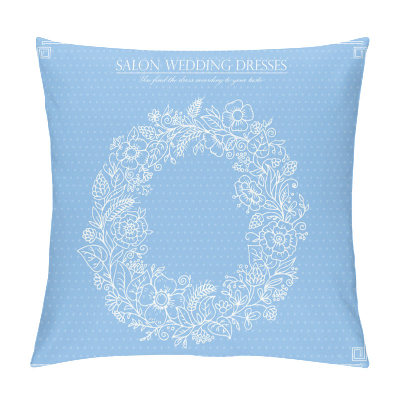 Personality  Salon Wedding Dress Illustration,flower Frame Pillow Covers