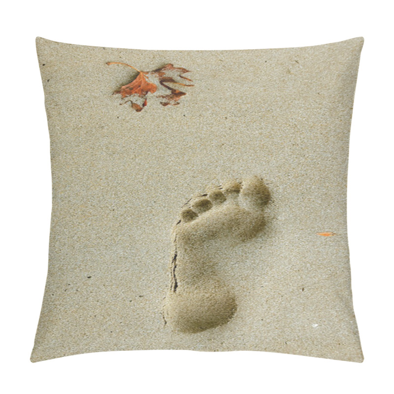 Personality  Footstep On The Beach Pillow Covers