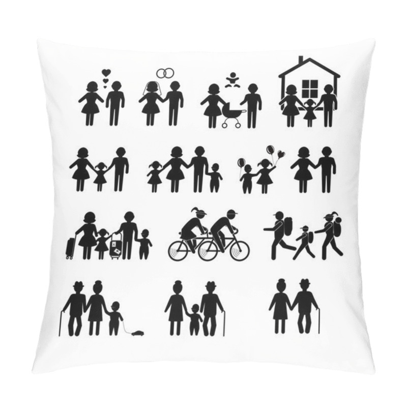 Personality  Family Life Icons Pillow Covers