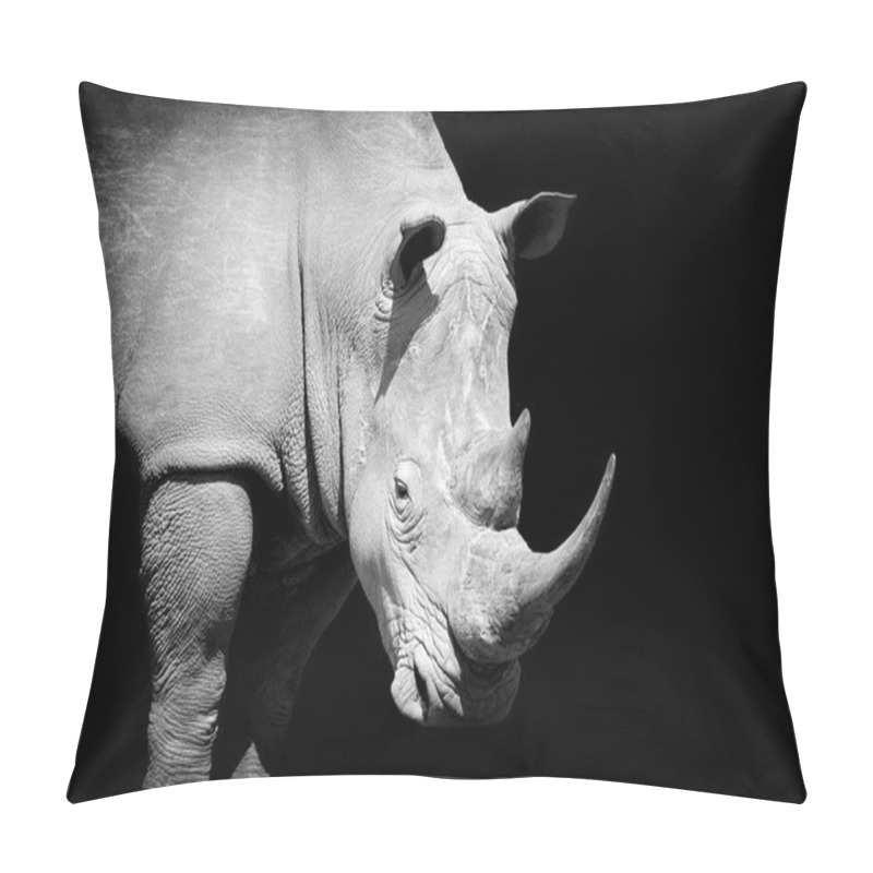 Personality  Rhino On Dark Background Pillow Covers