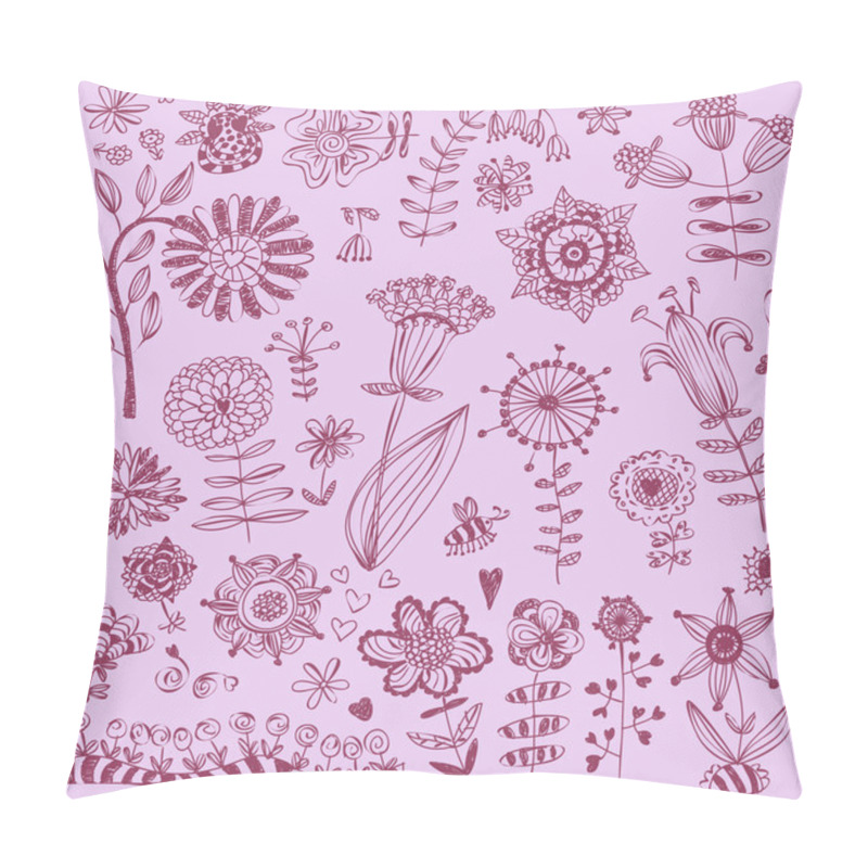 Personality  Hand Drawn Flowers Vector Pillow Covers