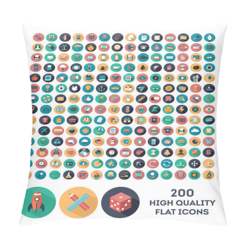 Personality  Set Of 200 High Quality Vector Flat Icons Pillow Covers