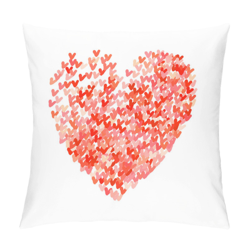 Personality  Illustration Of Big Heart Shape Filled With Hearts Pillow Covers