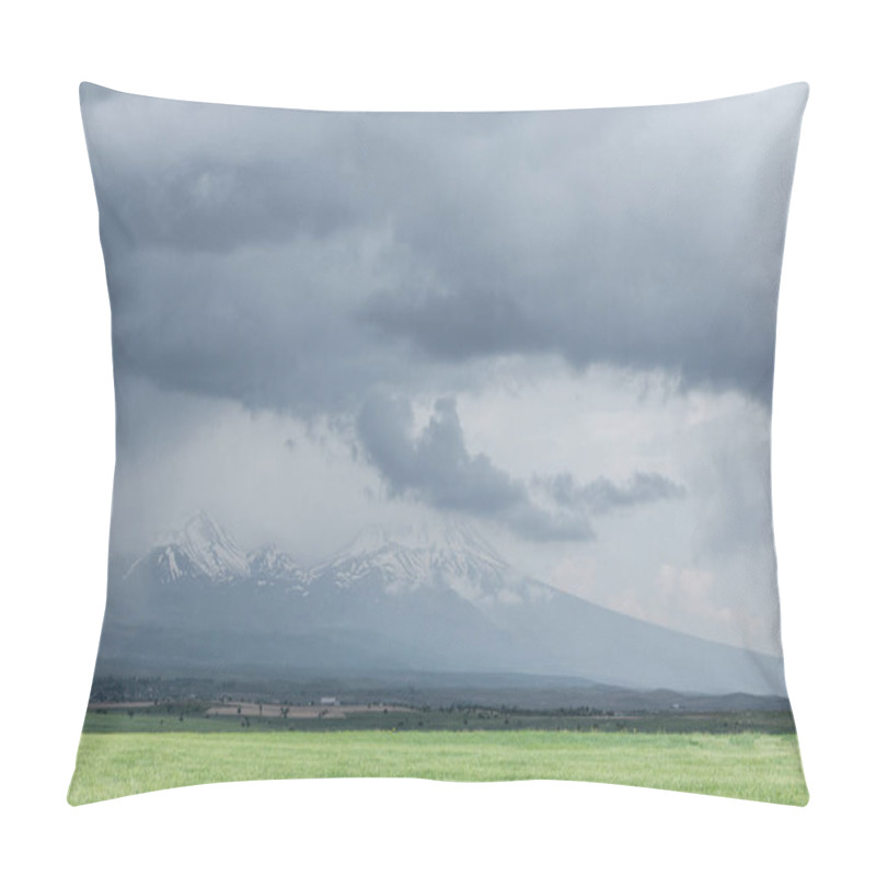 Personality  Majestic Landscape With Snow-covered Mountains At Cloudy Day, Cappadocia, Turkey Pillow Covers