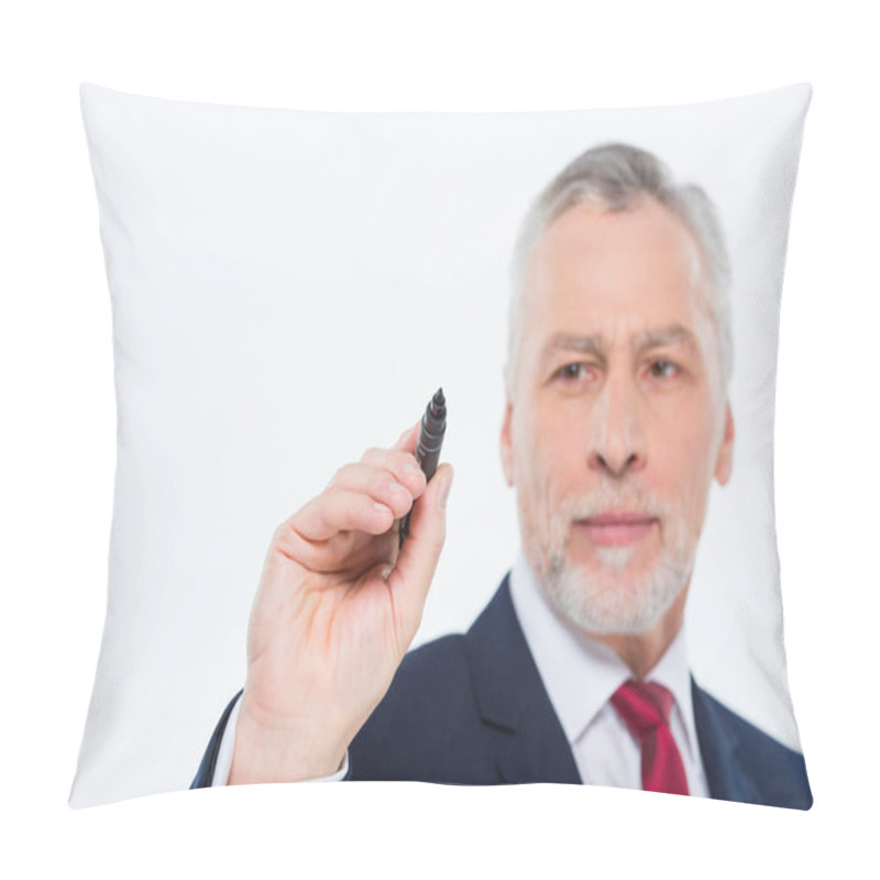 Personality  Businessman Writing With Marker  Pillow Covers