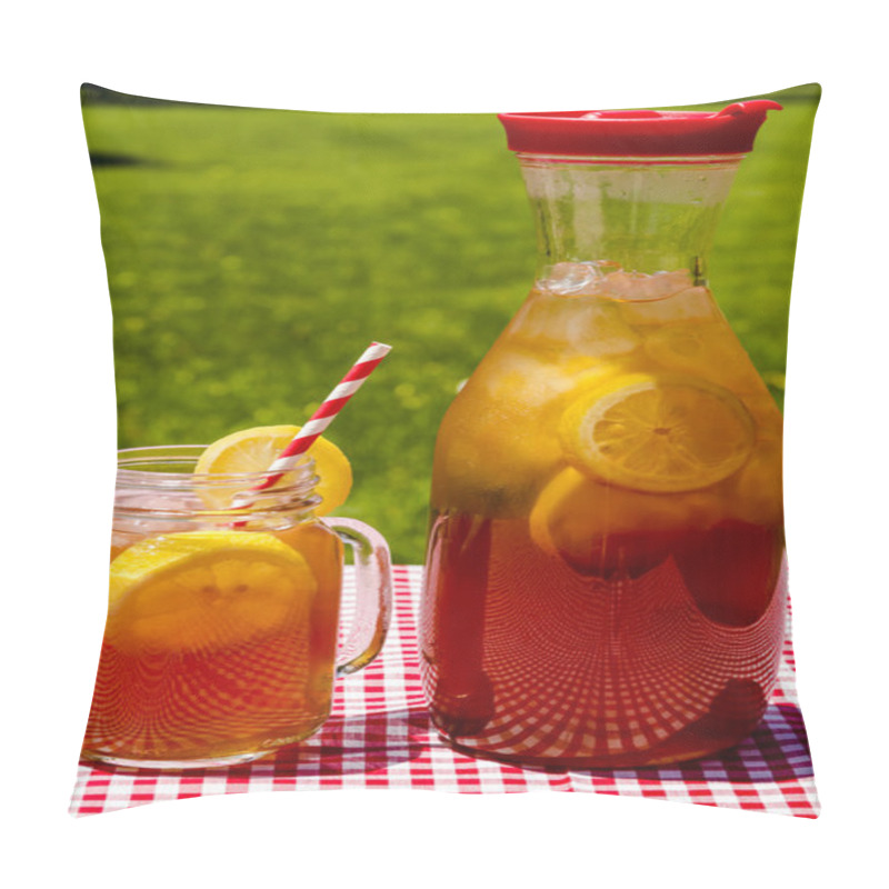 Personality  Fresh Brewed Ice Tea On The Patio Pillow Covers