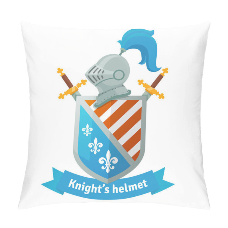 Personality  Medieval Coat Of Arms With Knight Helmet Pillow Covers