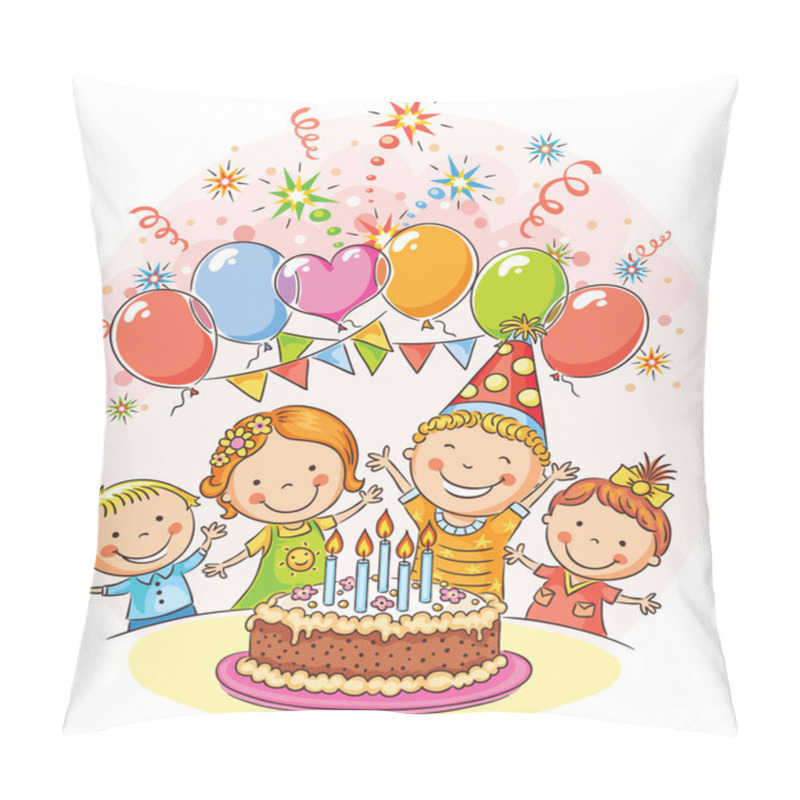 Personality  Happy Kids At The Birthday Party Pillow Covers