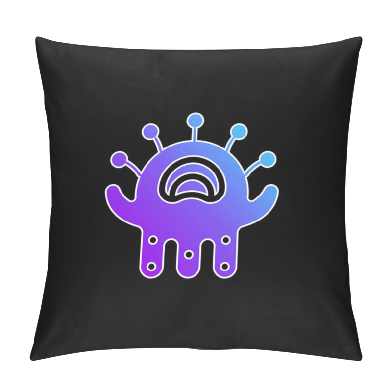 Personality  Alien Blue Gradient Vector Icon Pillow Covers