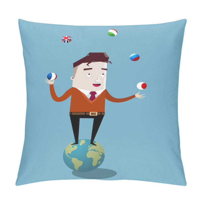 Personality  Interpreter Juggling Languages: Translator Concept Pillow Covers