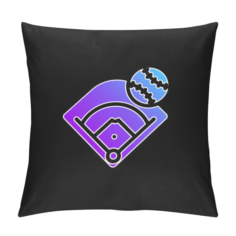 Personality  Baseball Field Blue Gradient Vector Icon Pillow Covers