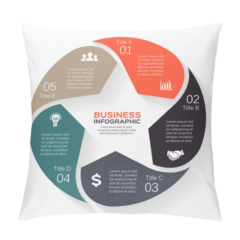 Personality  Vector Circle Star Infographic. Template For Diagram, Graph, Presentation And Chart. Business Concept With 5 Options, Parts, Steps Or Processes. Abstract Background. Pillow Covers