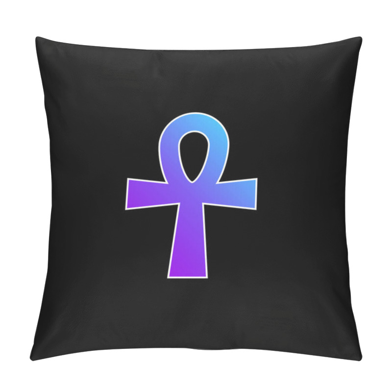 Personality  Ankh Blue Gradient Vector Icon Pillow Covers