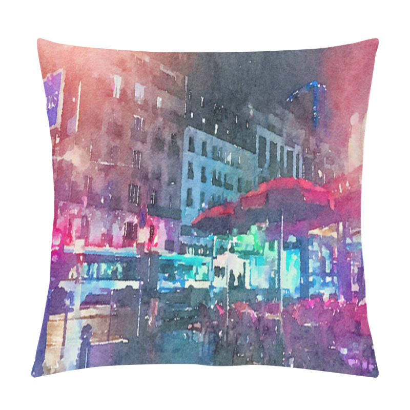 Personality  Watercolour Art Print, Travel In Europe Scene Pillow Covers