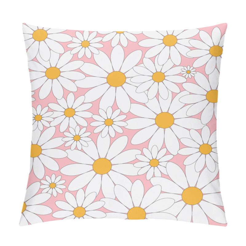 Personality  Daisy Pattern On A Pink Background Pillow Covers