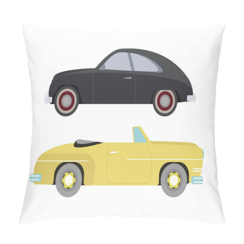 Personality  Retro Car Vector Isolated Pillow Covers