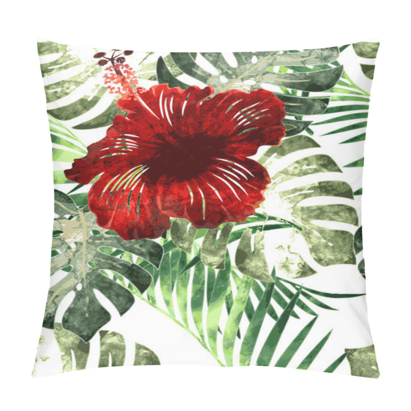 Personality  Tropical Plants Flowers Seamless Pattern Pillow Covers