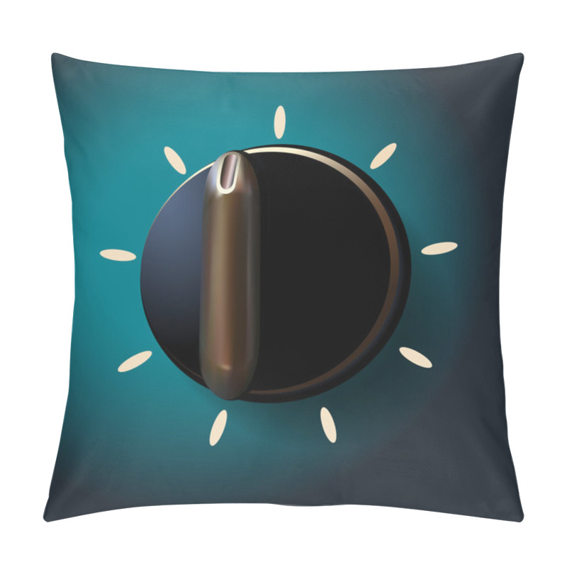 Personality  Black Round Switch. Vector Illustration. Pillow Covers