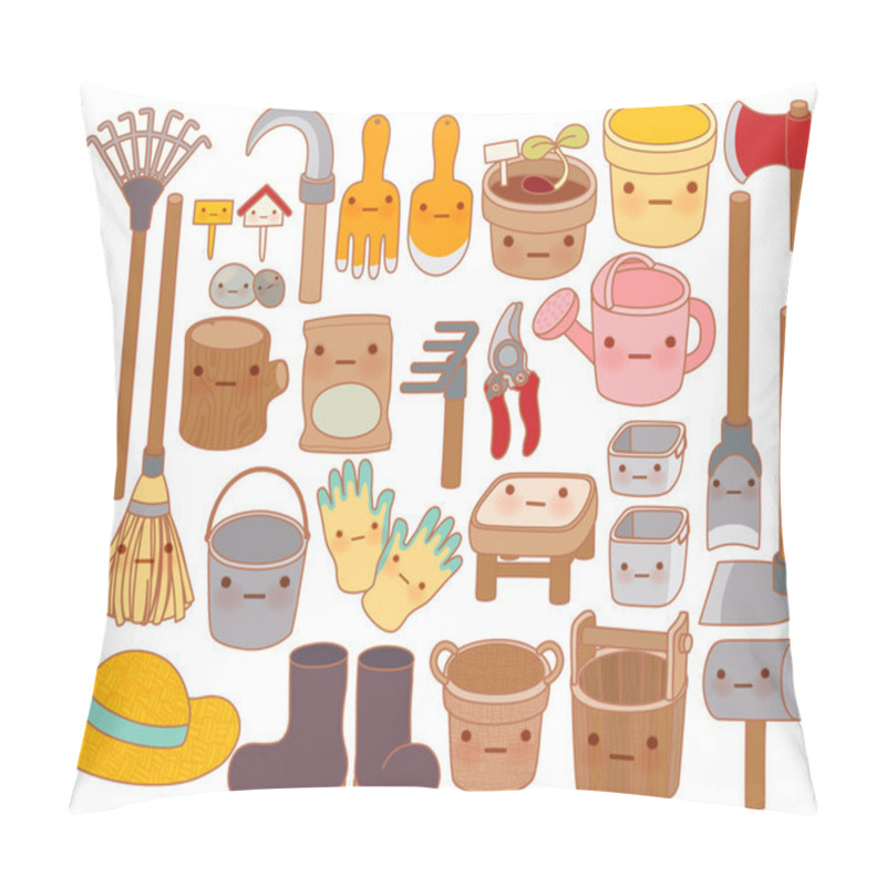 Personality  Set Of Adorable Garden Tools Cartoon , Cute Rubber Boots , Sweet Pillow Covers