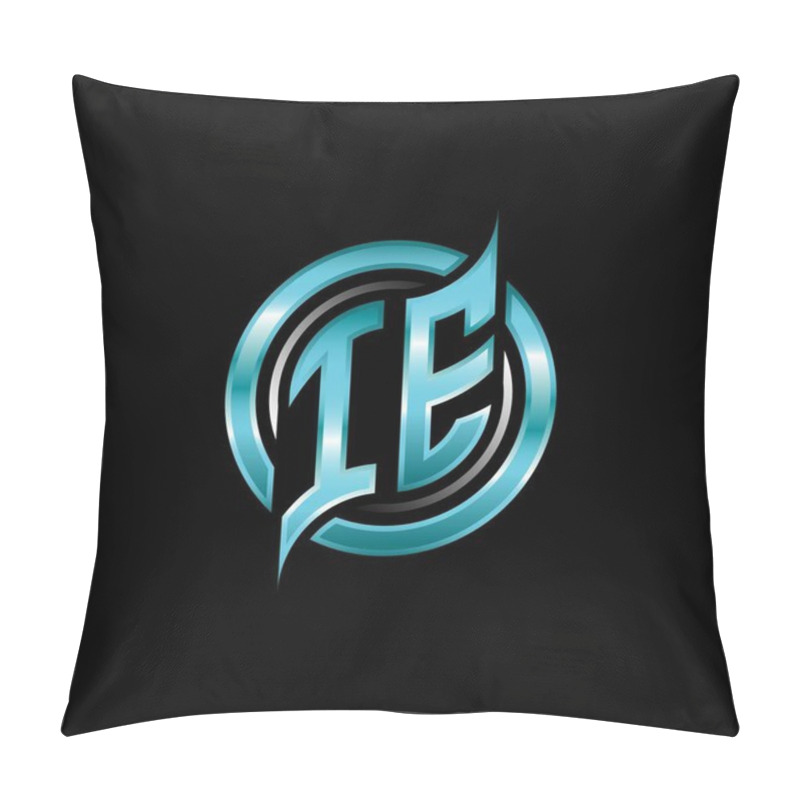 Personality  IE Initial Monogram Logo Esports Gaming With Modern Geometric Style Design. Geometric Circle Shape Rounded, Circle Shape Logo For Gaming Esport Pillow Covers