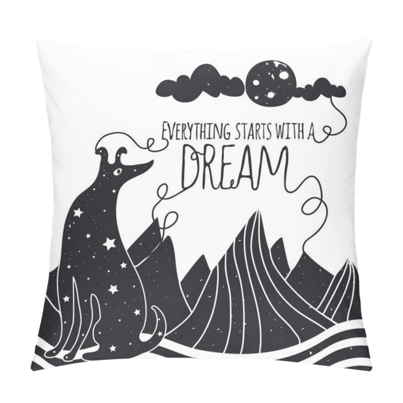 Personality  Dog Looking At The Moon Pillow Covers