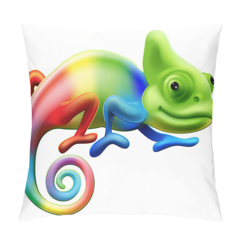 Personality  Rainbow Chameleon Pillow Covers