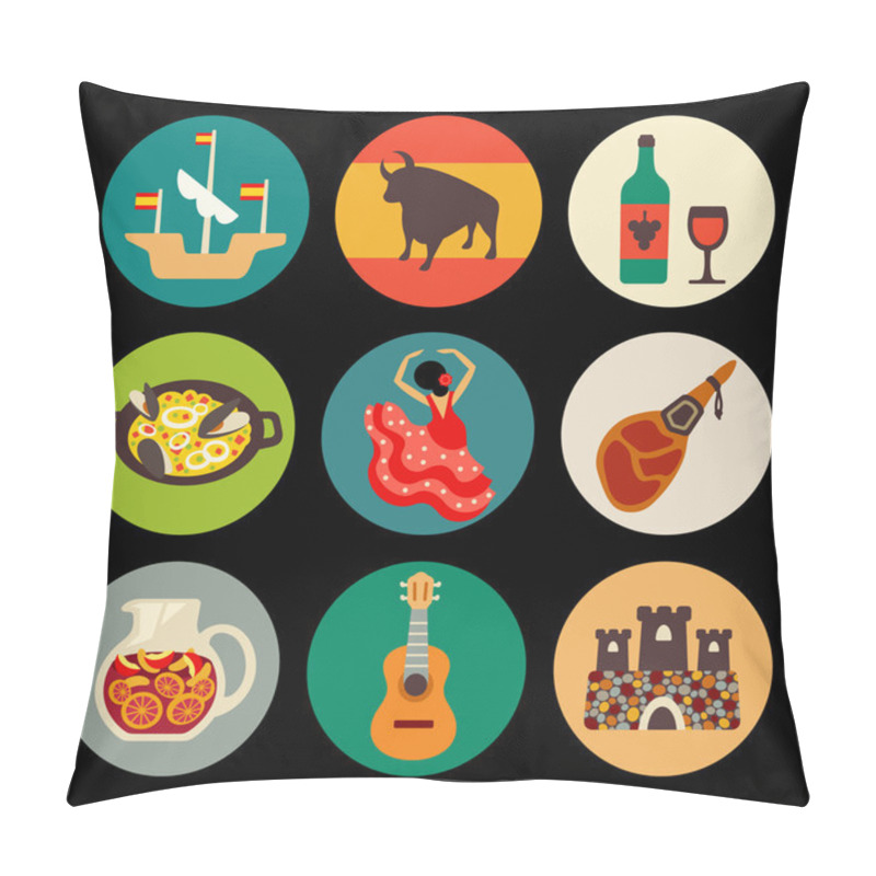 Personality  Spain Icons Pillow Covers