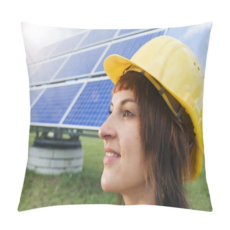 Personality  Young Lady With Helmet Pillow Covers