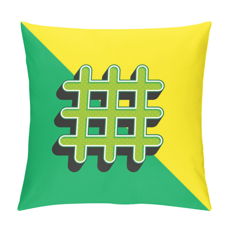 Personality  Big Grid Green And Yellow Modern 3d Vector Icon Logo Pillow Covers