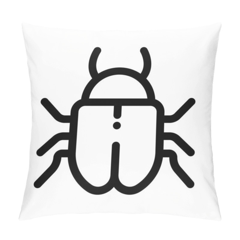 Personality  Computer Bug Outline Icon. Software Bug Or Program Bug Vector Illustration Pillow Covers