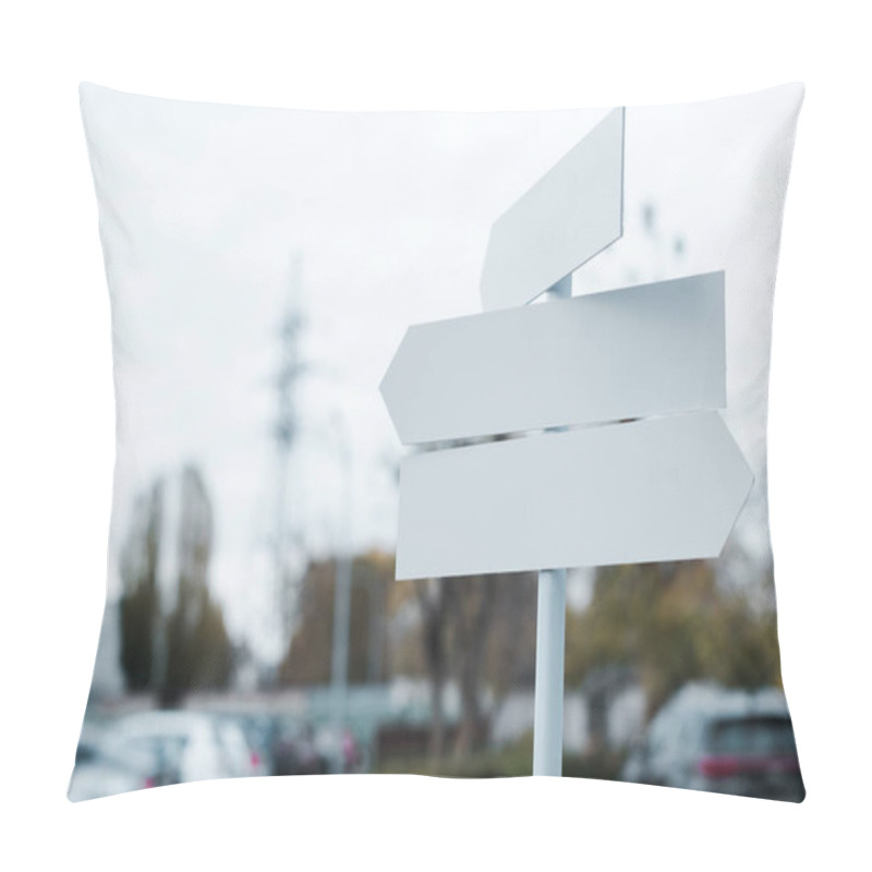 Personality  White And Empty Directional Arrows On Street  Pillow Covers