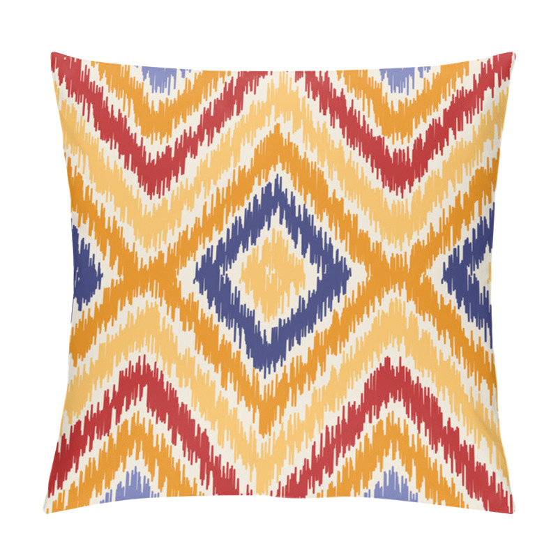 Personality  Seamless Geometric Pattern, Ikat Fabric Style. Pillow Covers