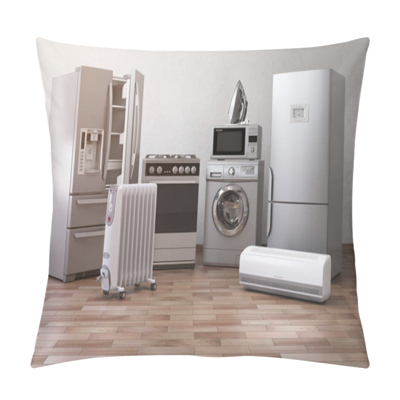 Personality  Home Appliancess. Set Of Household Kitchen Technics In The New A Pillow Covers