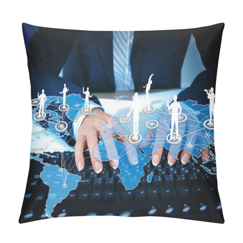 Personality  Computer Keyboard And Social Media Images Pillow Covers