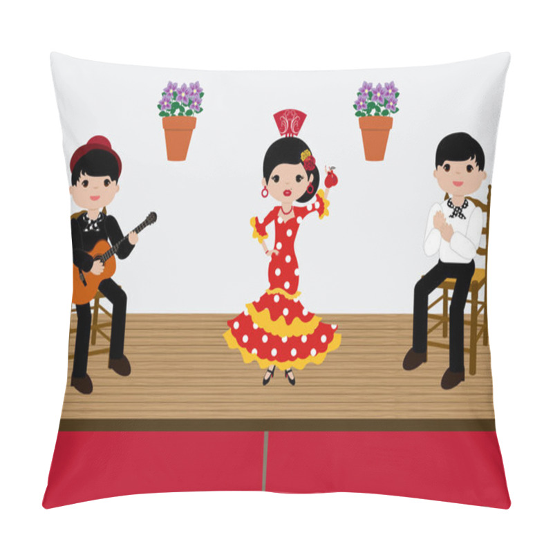 Personality  Flamenco Tablao In Vector Pillow Covers