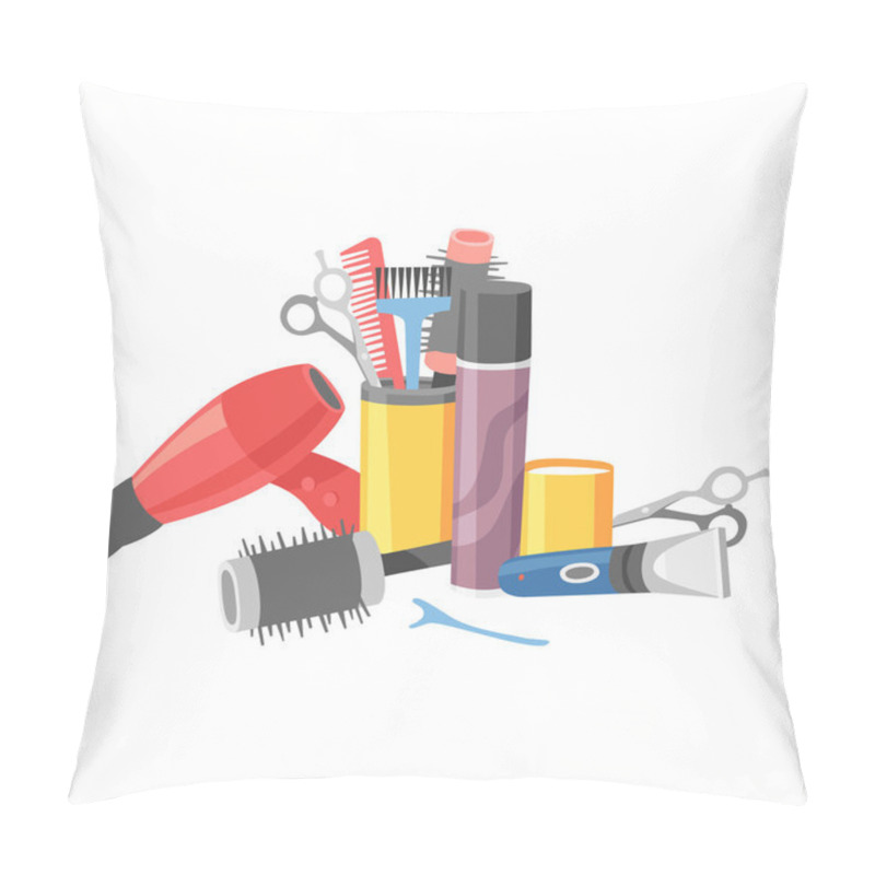 Personality  Hairdresser Barber Icons Vector Pillow Covers