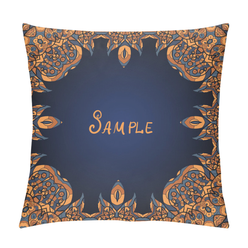 Personality  Brown Ornamental Frame Place With For Text Pillow Covers