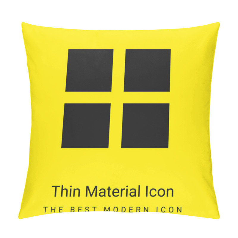 Personality  4 Black Squares Minimal Bright Yellow Material Icon Pillow Covers