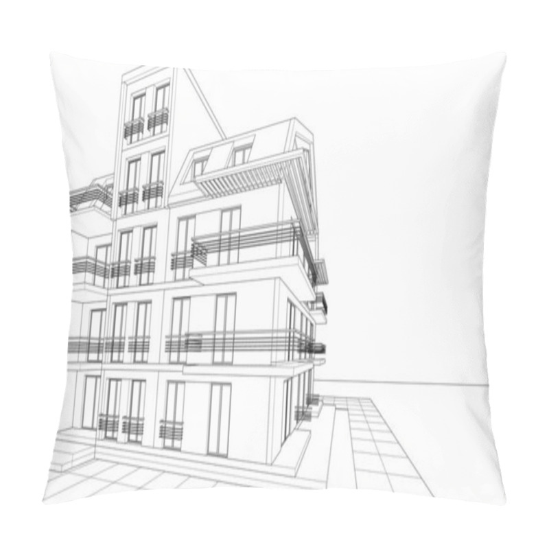 Personality  Traditional House With Attic 3d Illustration Pillow Covers