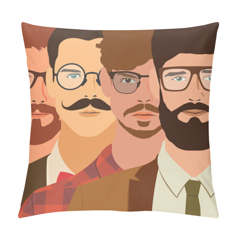 Personality  Flat Hipster Characters Pillow Covers