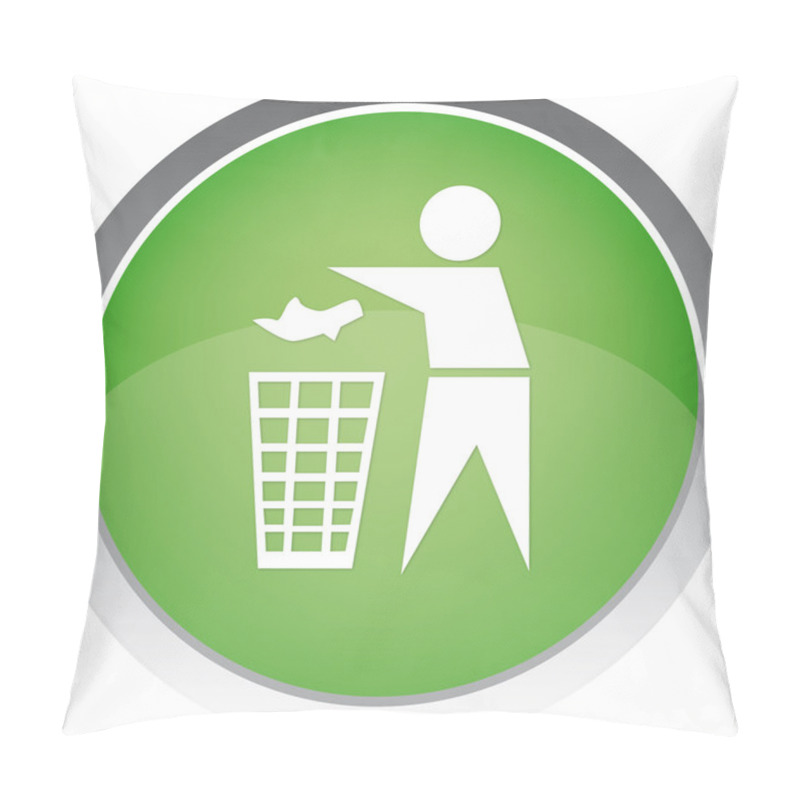 Personality  Recycling Sign Button Icon Pillow Covers