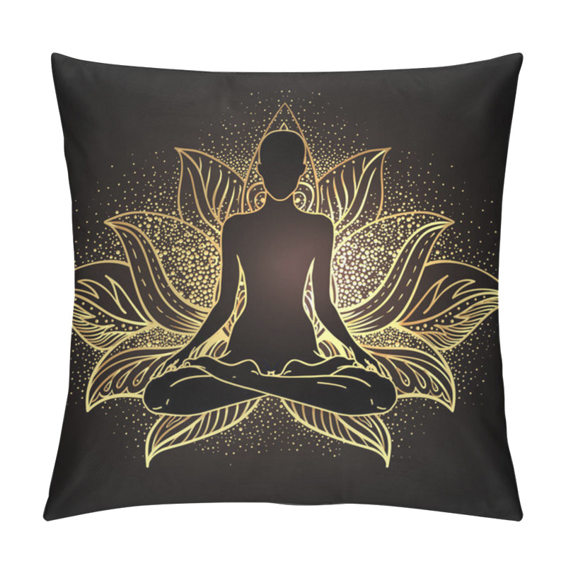 Personality  Chakra Concept. Inner Love, Light And Peace. Buddha Silhouette I Pillow Covers