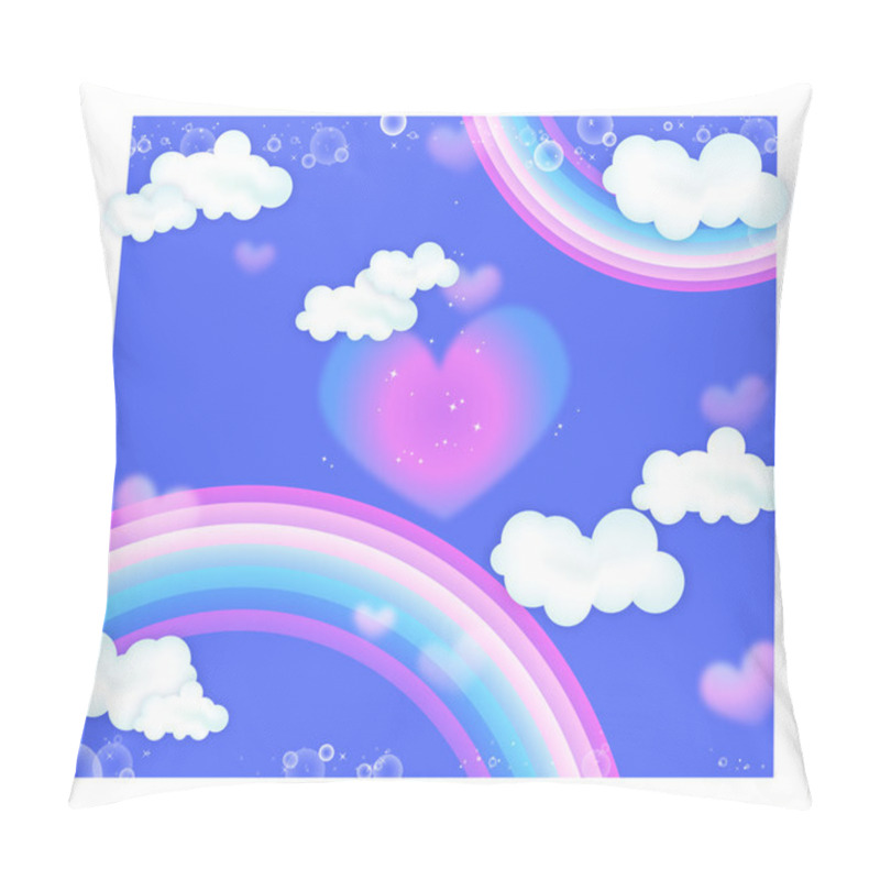 Personality  Rainbow And Heart Pillow Covers