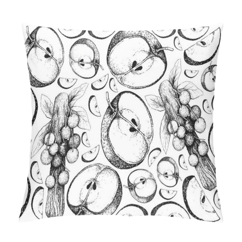 Personality  Hand Drawn Background Of Chinese Pear And Davidson Plums Pillow Covers