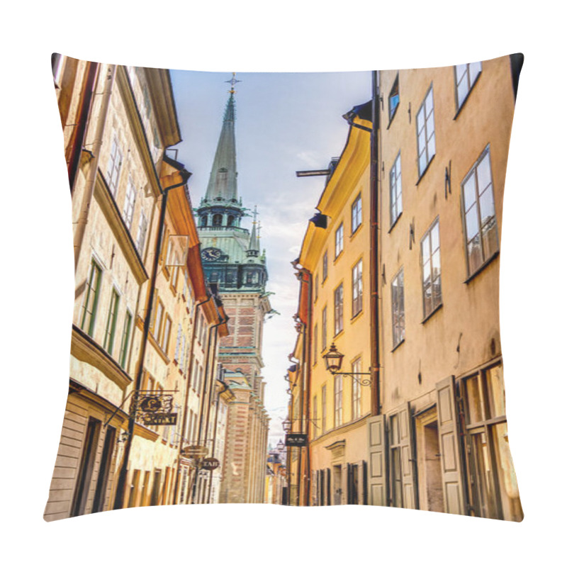 Personality  Stockholm, Sweden - August 2022 :  HDR Image Made In Stockholm Historical Center Pillow Covers