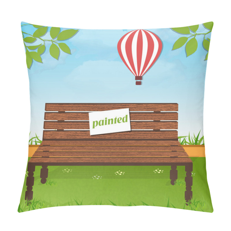 Personality  Wooden Bench In Park Pillow Covers