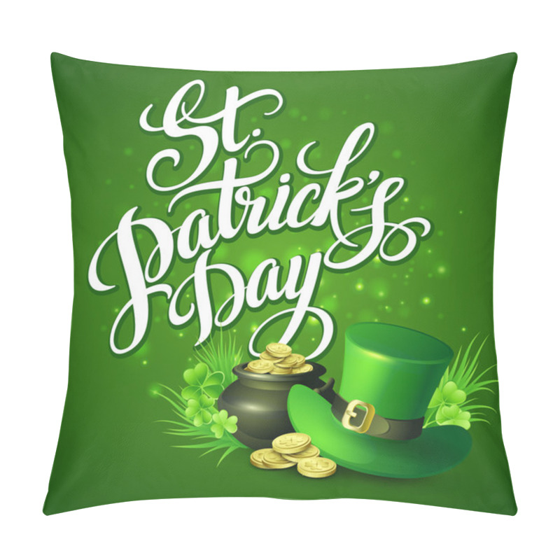 Personality  St. Patricks Day Greeting. Vector Illustration Pillow Covers