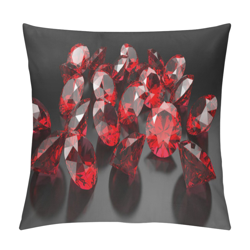 Personality  Rubies On A Black Background. Pillow Covers