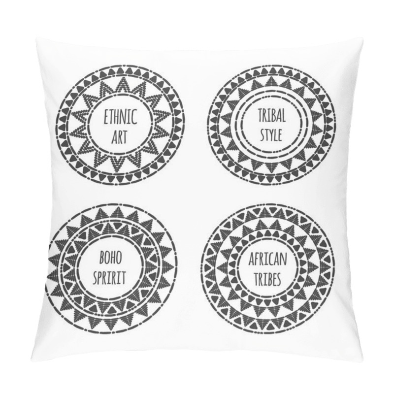 Personality  Unique Round Shape Logo Template Set Vector Pillow Covers